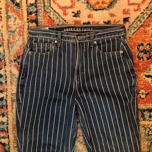 American Eagle Striped Mom Jeans